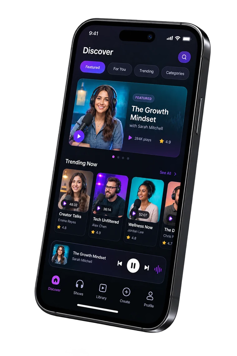 Discover shows on the MyPodOps app